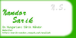 nandor sarik business card